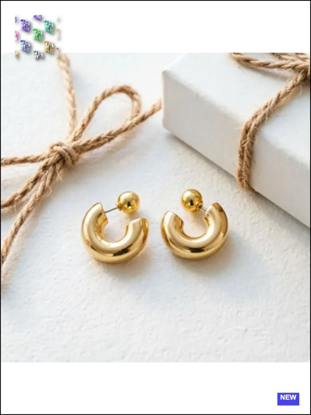 Chunky Open Geometric Hoop Earrings for Women - Gold Silver Costume Jewelry Gift